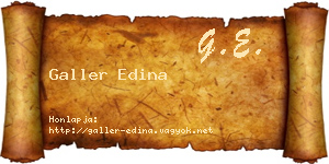 Galler Edina névjegykártya
